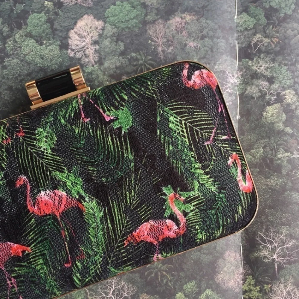 NEW!! Chic Black Flamingo Clutch
